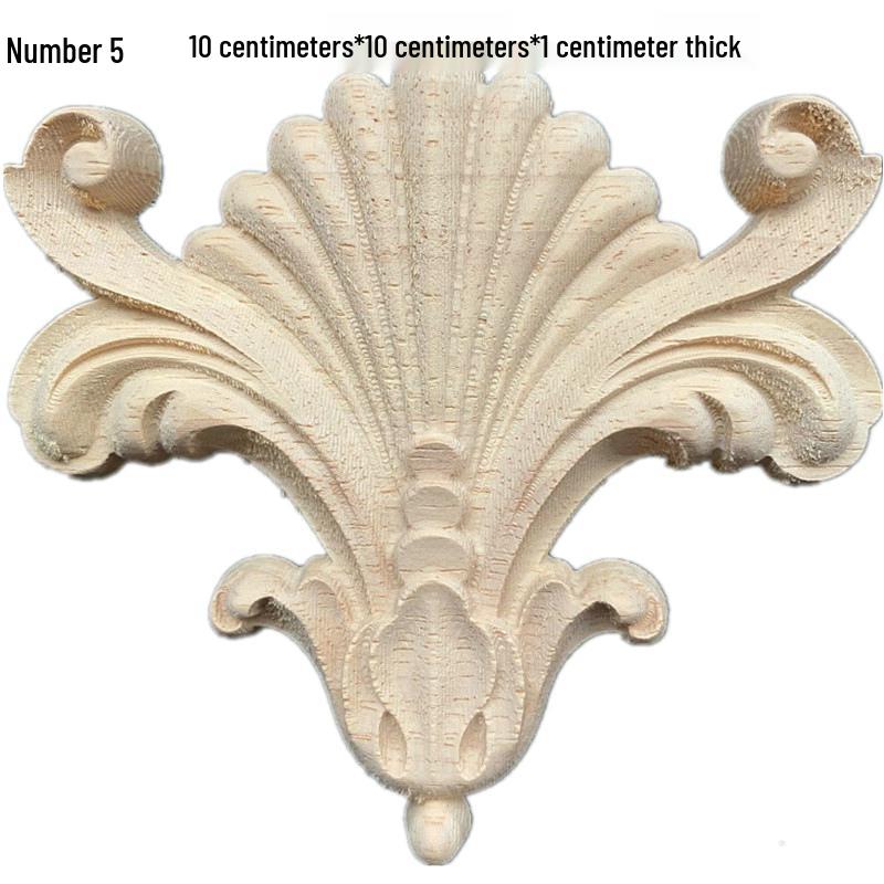 Europäische Massivholz-Schnitzerei-Applikation: Dekorative Blumen Schleife für Wände & Möbel