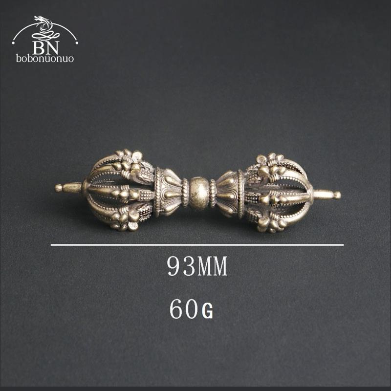Vintage Copper Vajra Pestle Feng Shui Ornament Religious Collection Buddha Instrument Home Decorations Antique Brass Desk Decors