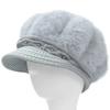 WTEMPO Winter Rabbit Hair Blend Hats Women Winter Large Caps with Pearls Solid Color Warm Plush Thick Knitted Hats