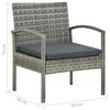 VidaXL Salon de jardin 4 pcs avec coussins Résine tressée Gris