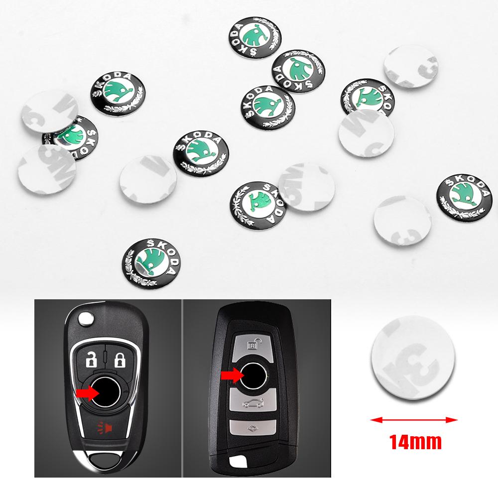 10/20Pcs Car Key Shell Remote Control Round Emblem Key Stickers For Skoda Octavia A5 A2 VRS Vision Kodiaq Rapid Fabia VII Superb HA5
