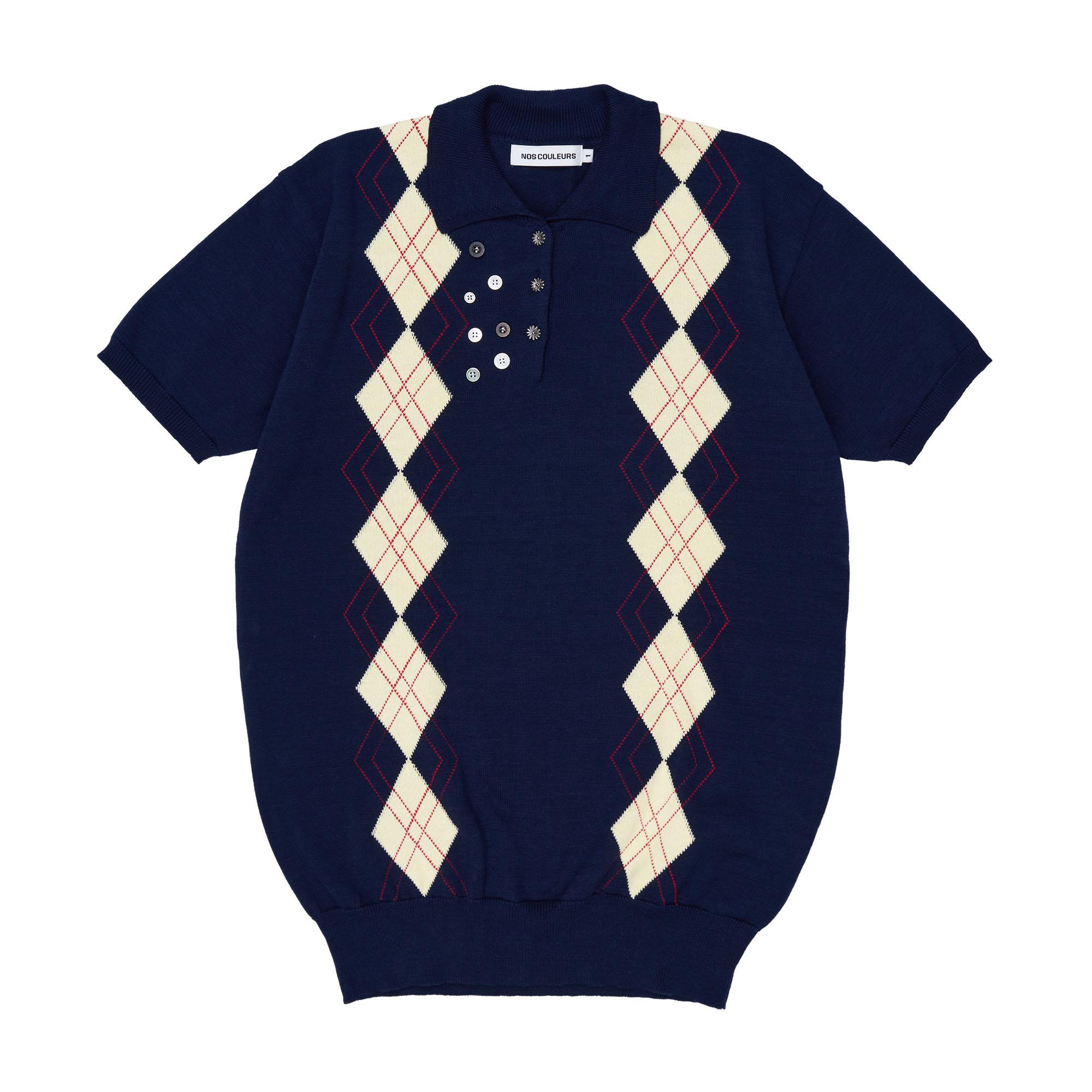 Nocoolers (W)Multi Button Argyll Knit Navy 1