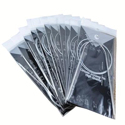 2 Set 43cm Stainless Circular Knitting Needles Circular Knitting Pins Tools Weaving Pins Needlework Sewing Tools