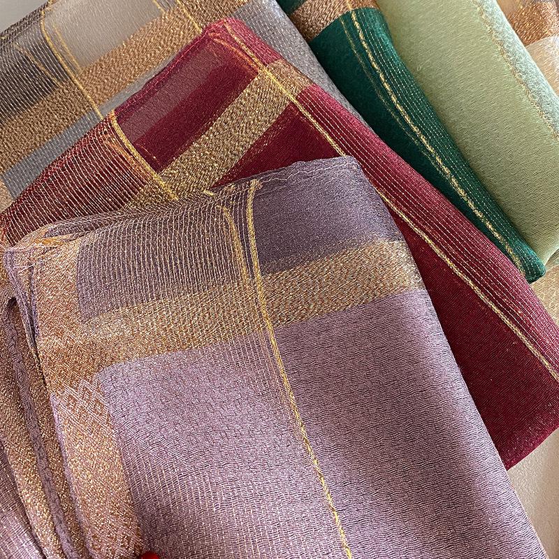 2023 Korean Fashion Striped Silk-Style Winter Shawl & Neck Warmer for Women