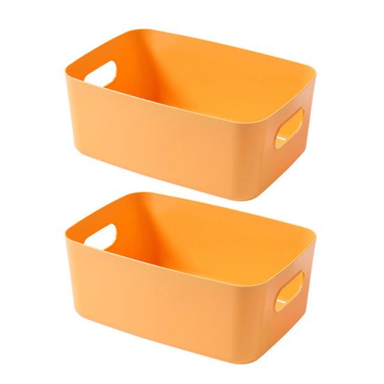 Desktop Storage Boxes Stationery Storage Bins with Handles Cosmetic Snack Storage Box S жёлтый 568₽