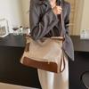 One Shoulder Crossbody Large Bag, Tote Bag, Large Capacity Bag, Women's Bag, Brown and Beige Handbag Bag.