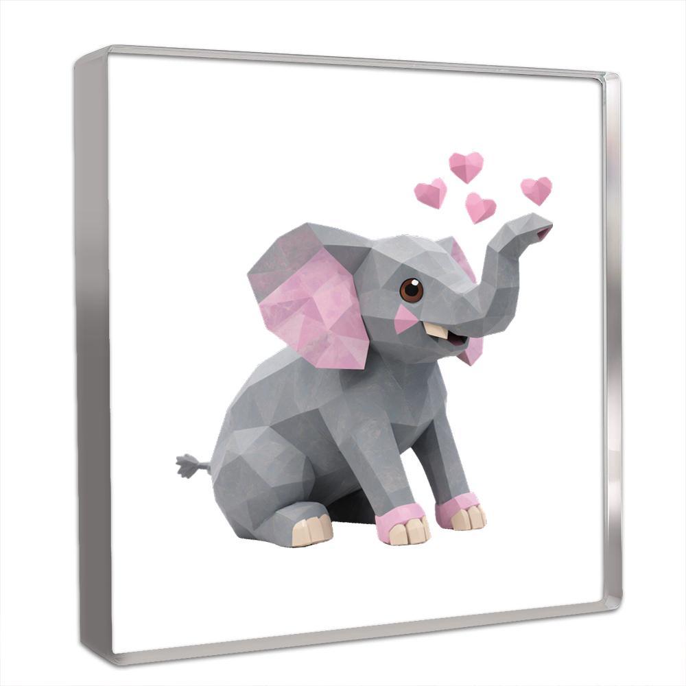

2D Flat Acrylic Cute Elephant Decoration, Indoor and Outdoor Decoration - No Battery/electricity Required, Free Day Decoration, Shop Decoration, Durab 10*10cm