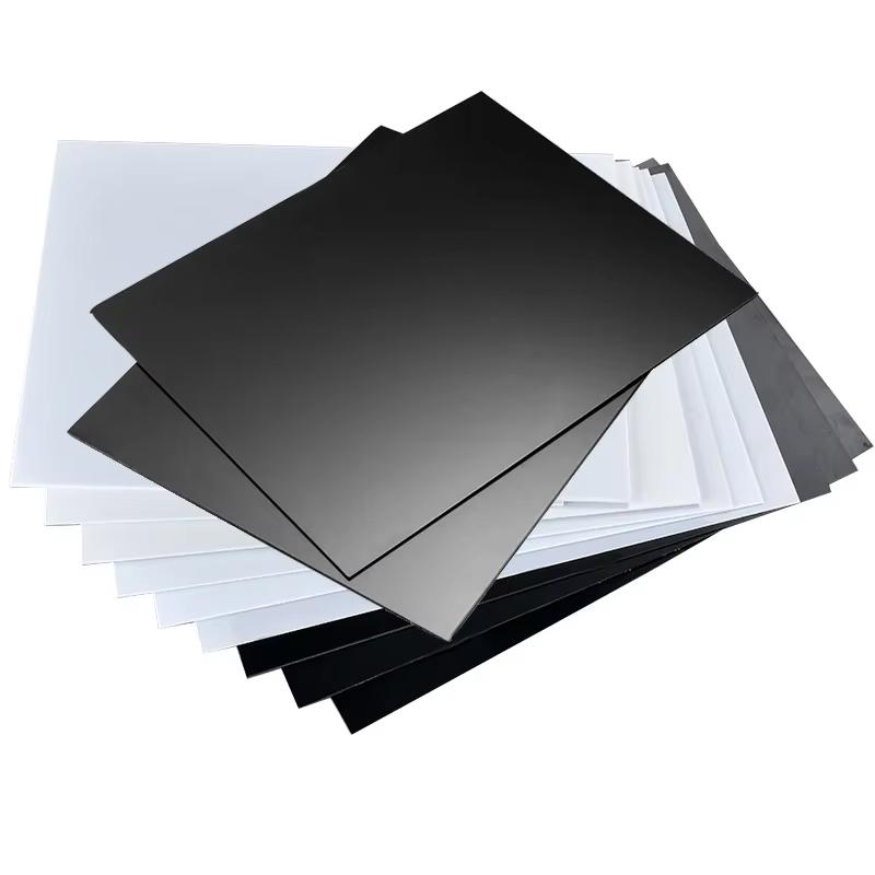 1-5 peças espessura 0,5mm/1mm/1mm/1,5mm/2mm placa de plástico abs branca/preta folha de modelo material de modelo DIY peças de material 100x100mm