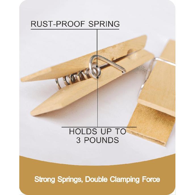 Clothes P Wooden Clothesp, 15 PCS Sturdy and Heavy Duty Natural Wood Clips for Hanging Clothes Photo Pictures Crafts Small Classroom Decorative Cheer