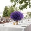 Pacchi da 12 Pezzi Fiori di Lavanda Artificiale, Fiori da Esterno Resistenti ai Raggi UV Piante Artificiali, Arbusti Fiori Finti Verde Fogliame Siepi