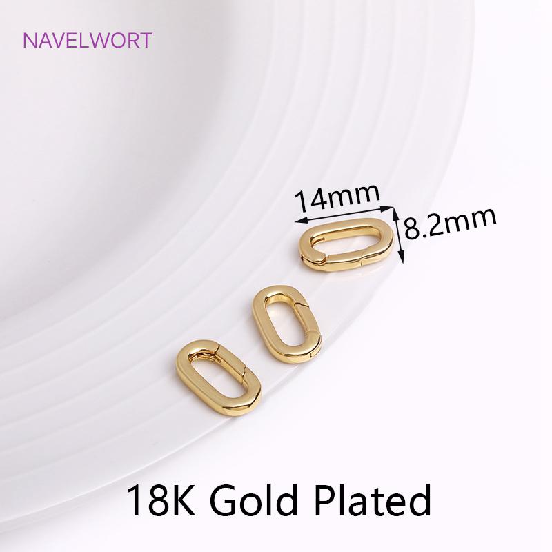 Trendy Gold Plated Brass Heart/Oval Push Clasp Carabiner Spring Clasps For DIY Handmade Jewelry Making Accessories