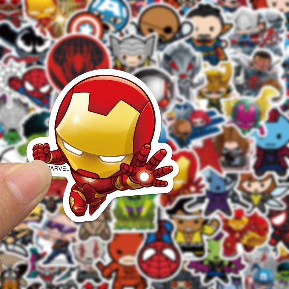 50Pcs Marvel The Avengers Anime Cartoon Sticker Diy Motorcycle Helmet Skateboard Laptop Bike Car Waterproof Stickers Decals