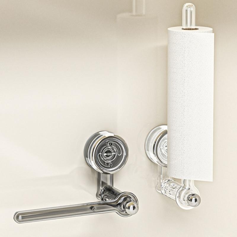 Easy Installion Rotatable Paper Towel Holder Suction Cup Hook for Efficient Kitchen and Bathroom Storage Solution
