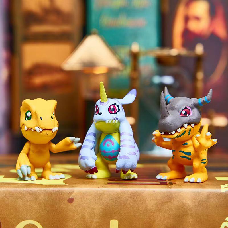 9pcs Anime Digimon Adventure Figures Toy Model Claw Machine Prize Keychains Doll Kawaii Cake Decorations Desktop Car Ornaments
