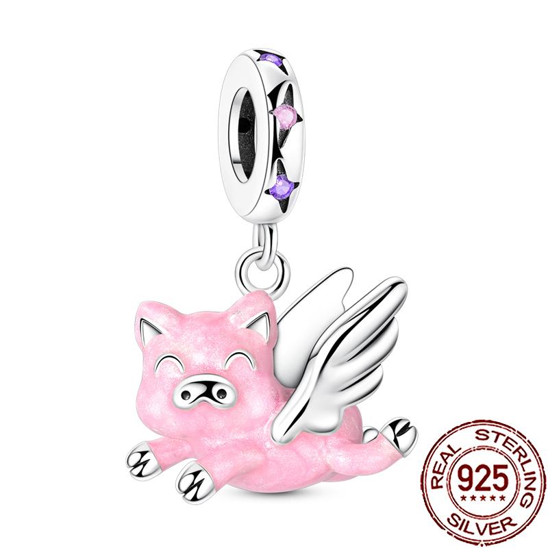 New Charms Copper Cute Animal Pets Charm Beads Fit Snake Chain Bracelet Necklace Women Diy Jewelry