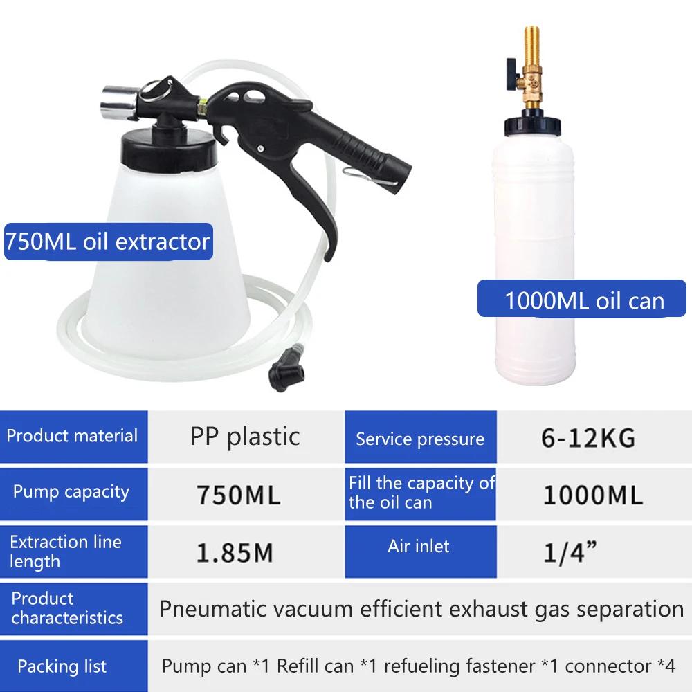 750ML/1000ML Pneumatic Brake Fluid Changer Kit - Professional Vacuum Bleeder for Cars & Motorcycles
