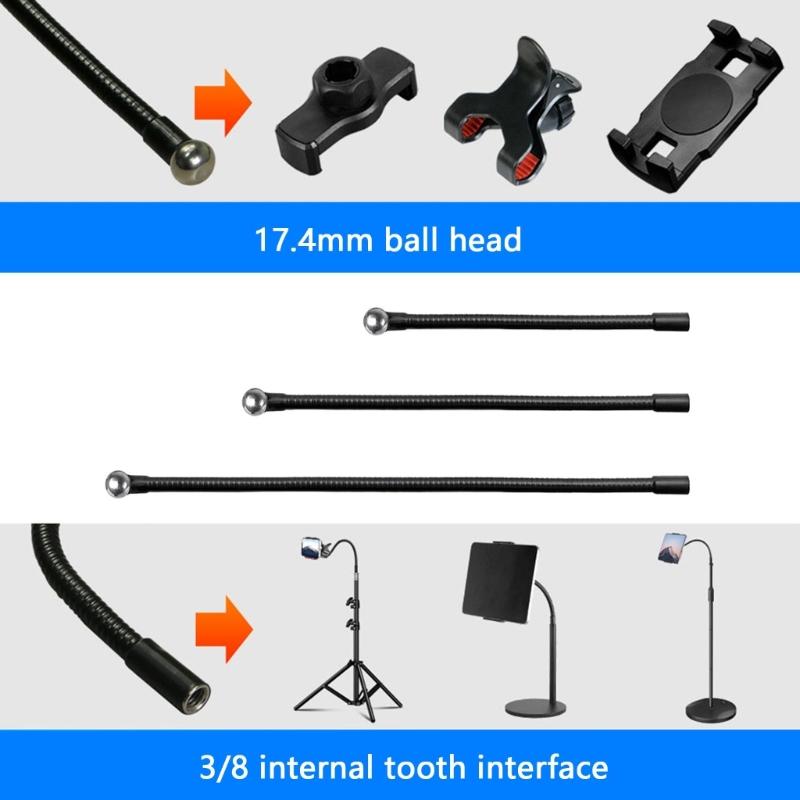 Positionnement Facile Col de Cygne Tuyau Métallique Support Caméra Téléphone Portable Bras Flexible avec Filetage 3/8in pour Montage Éclairage Vidéo