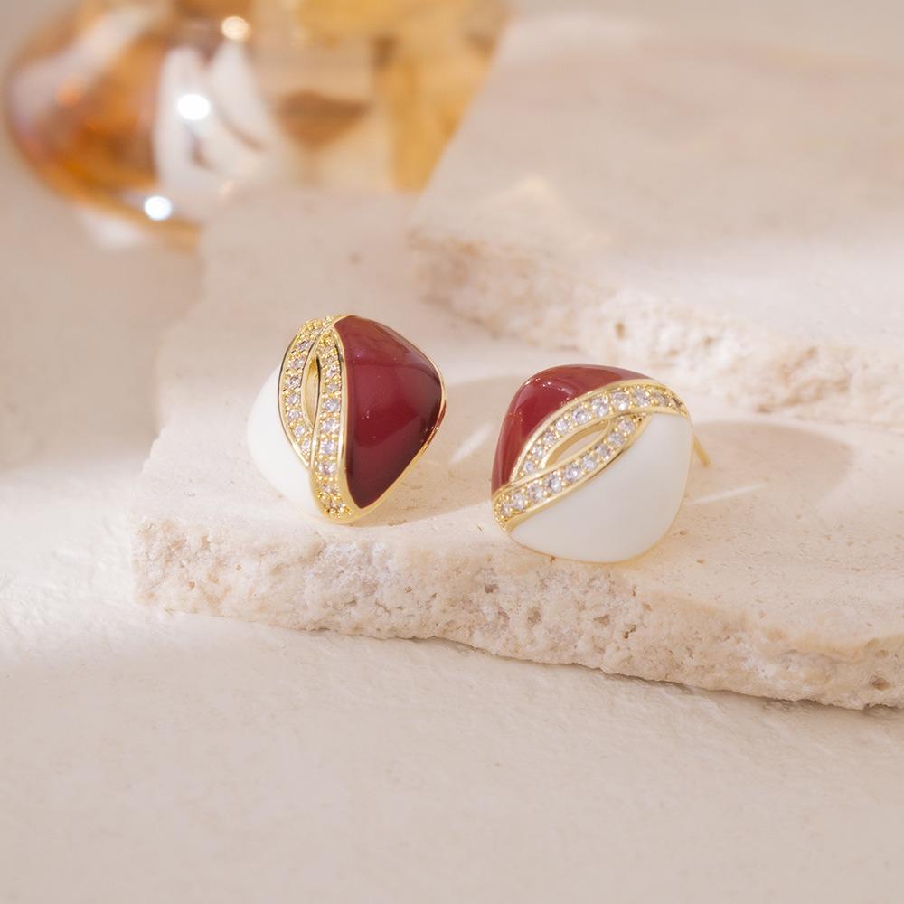 

Ангола Червоні Діамантові Сережки-Краплі Гонконгський Стиль Ретро Сережки Темперамент Знаменитості Преміальні Сережки