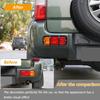 Car Rear Fog Lights Cover Trim Metal Fog Lights Guard for  2007-2017 Suzuki Jimny Accessories, Black, 2pcs