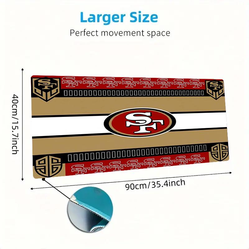 San Francisco 49ers Color Mouse Pad Large Gaming Table Cushion Non-slip Laptop Tablet Big Mousepad XXL Mat Mini PC Playmat With Lock edge