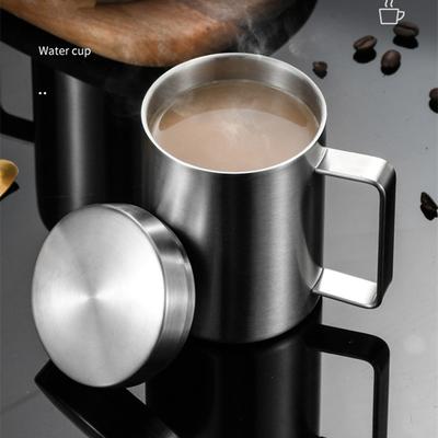 Double Wall 304 Stainless Steel Coffee Mug Portable Insulation Anti-scalding Water Milk Tea Cup Round Coffeeware with Handle