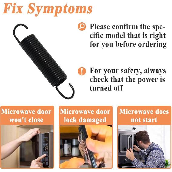 4Pcs DE61-00048A Key Spring, Microwave Door Latch Spring Replacement, Black