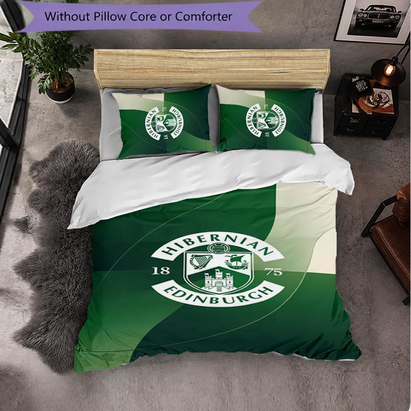 Biancheria da Letto a Tema Hibernian FC Set 3 Pezzi Copripiumino Biancheria da Letto Decorativa Per Stanza Adolescenti Decorazione Casa