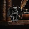 Unique Gift for Goth Lovers Gargoyle Figurine Medieval Dark Winged Statue Resin Gothic Architectural Figure Horn Demon Ornament Office Bookshelf