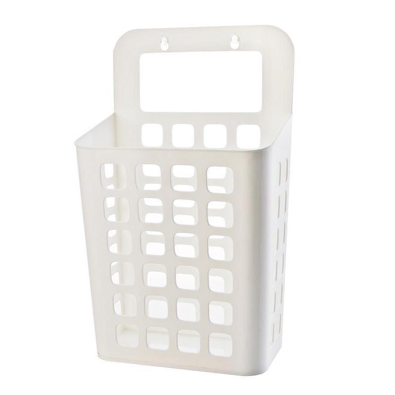 

Подвесная корзина для грязного белья Корзины для хранения Держатель Органайзер Контейнер Крышка Настенный монтаж Дренажные отверстия Детская спальня Гостиная 46*24.5*12.5cm белый