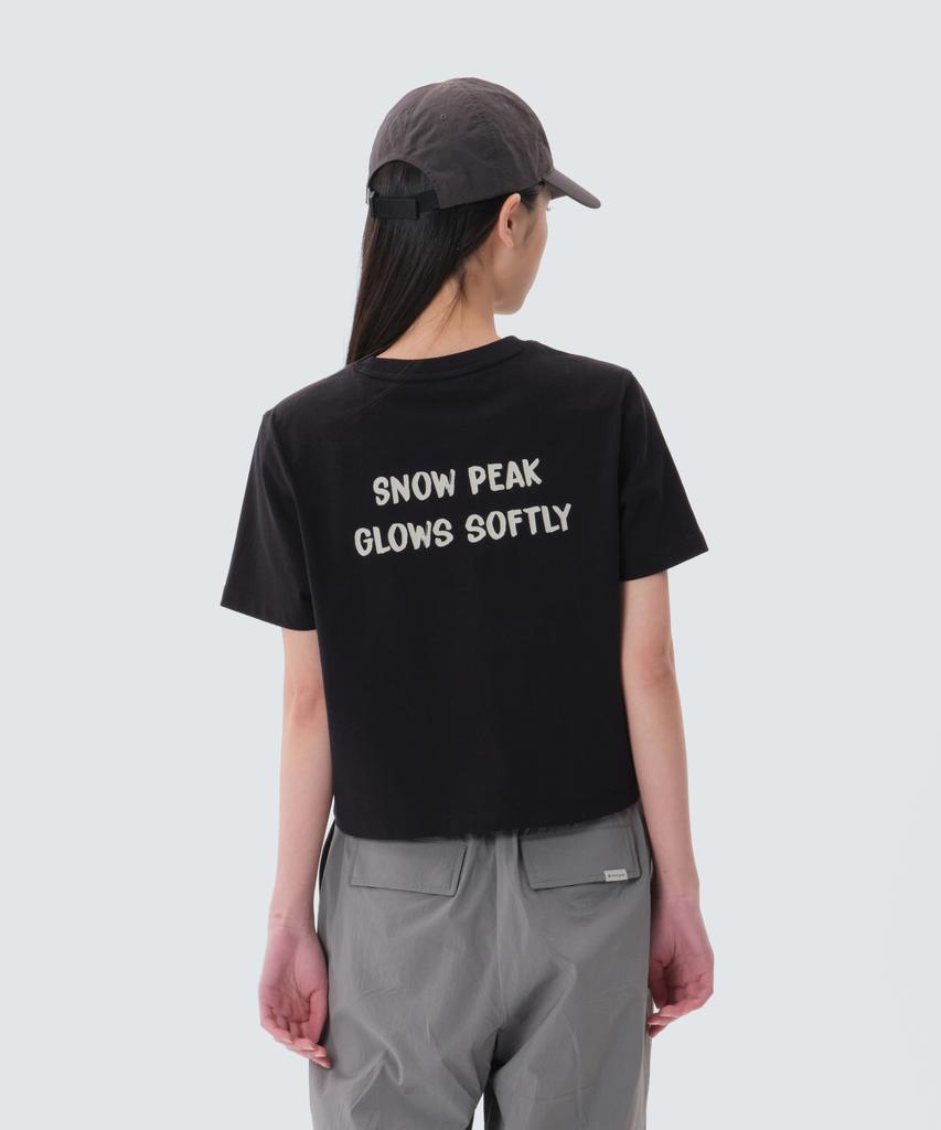 SNOWPEAK APPAREL Cotton Women'S Crop Short Sleeve T-Shirt (S25Mwfts65) Black