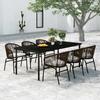 VidaXL 7-Piece Garden Dining Set Outdoor Dining Furniture Table and Dining Chairs Patio Terrace Furniture 3099231