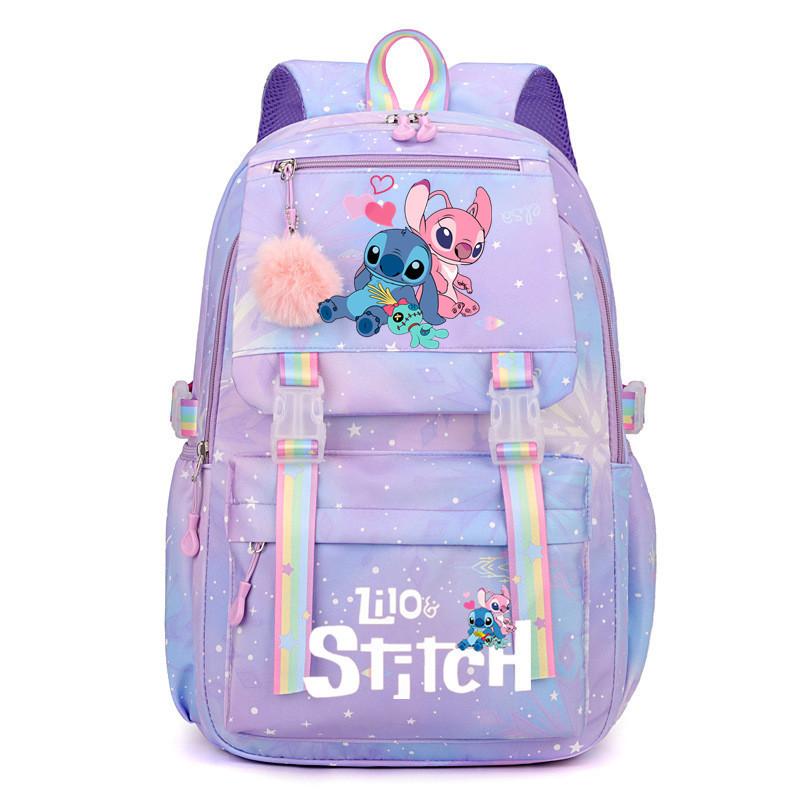 Student Schoolbag Large Capacity Backpack Rainbow Print Cartoon Outdoor Backpack