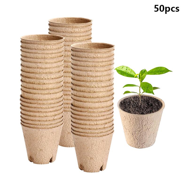 

50 шт. Рассадные горшки Биоразлагаемые горшки для рассады Рассадный стаканчик Рассада овощей Растение Рассадный ящик Цветочный горшок Садовые инструменты
