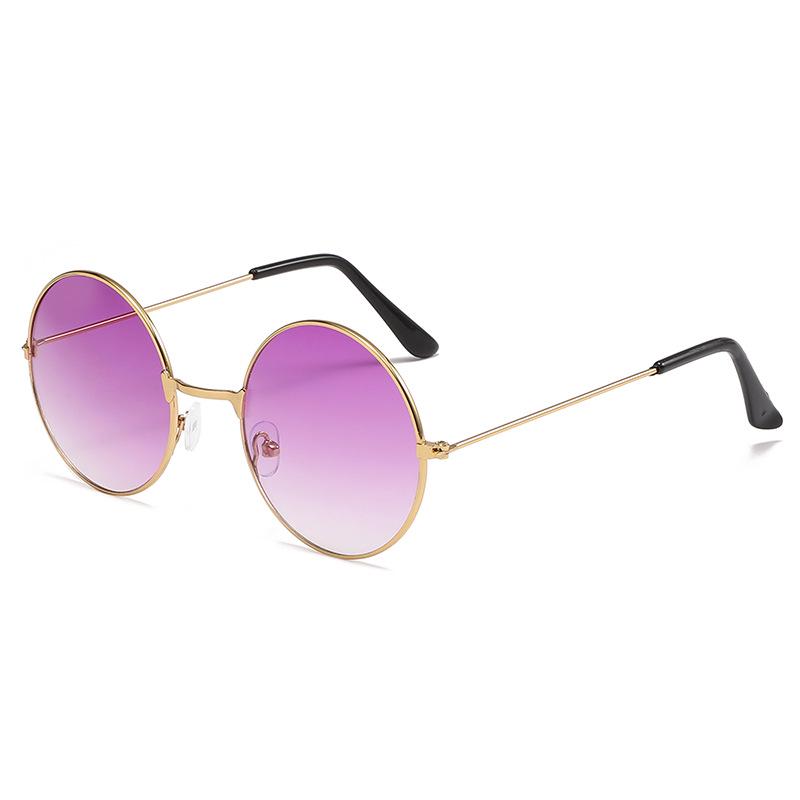 Retro Round Sunglasses with Ocean Lenses - Trendy Colorful Round Frame