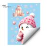 Party Atmosphere Wall Decorations Christmas Snowman Static Glass Stickers, Decorative Pink Decals, Waterproof PVC Creative Gift for Friends