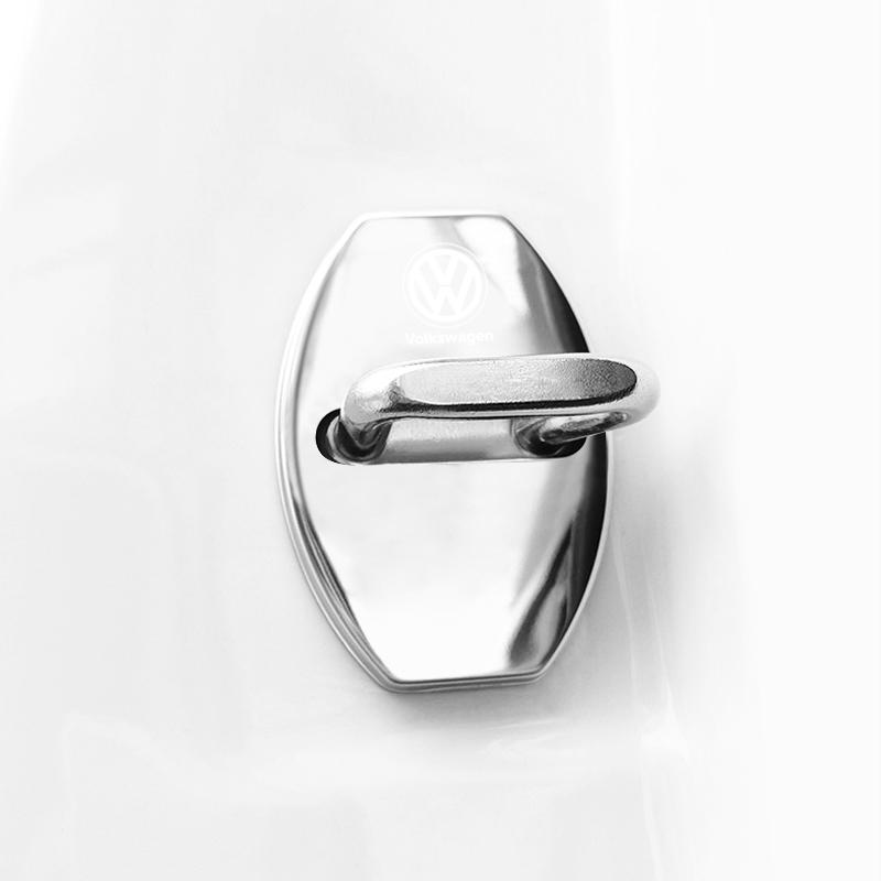 4Pcs Stainless Steel Car Door Lock Buckle Cover Accessories For VW GTI Polo Golf Passat Tiguan Arteon Touareg Taigo Caddy Jetta JJ2 gchx7