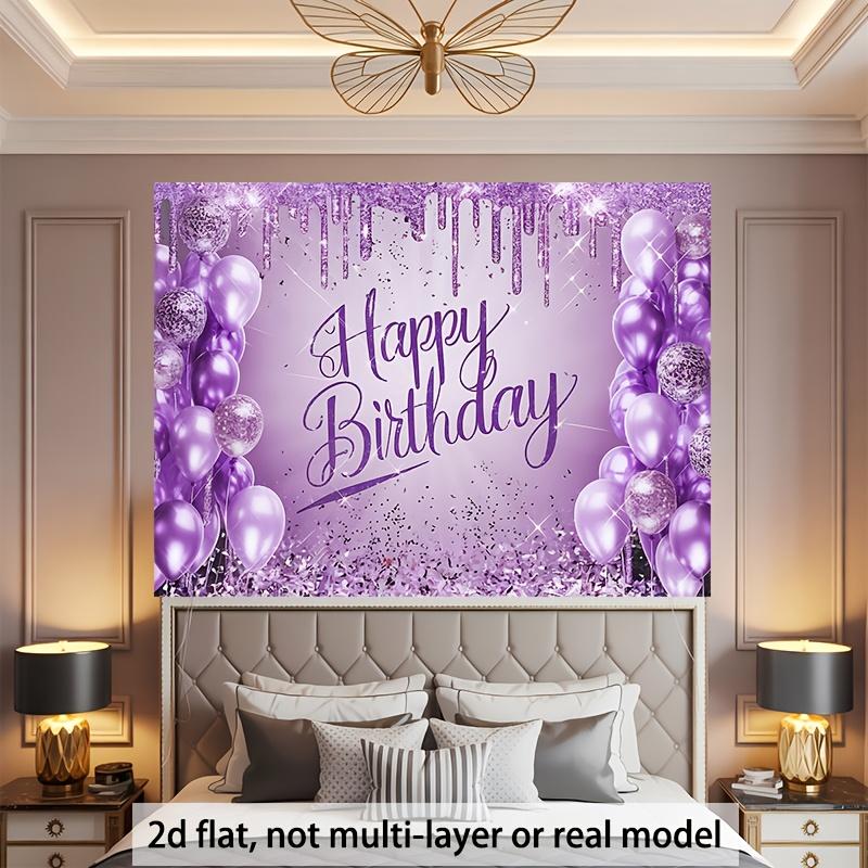 1Pcs Banner 1pc Purple Glitter Birthday Decoration Background Winter Backdrop Decorations For Photo Studio Photo Booth Christmas