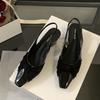 Fashion 2025 New Fashion Pointed Toe Ladies Low Heel Sandals Slip On Shoes Female Shallow Footwear Elegant Women Heeled Sandals Shoes
