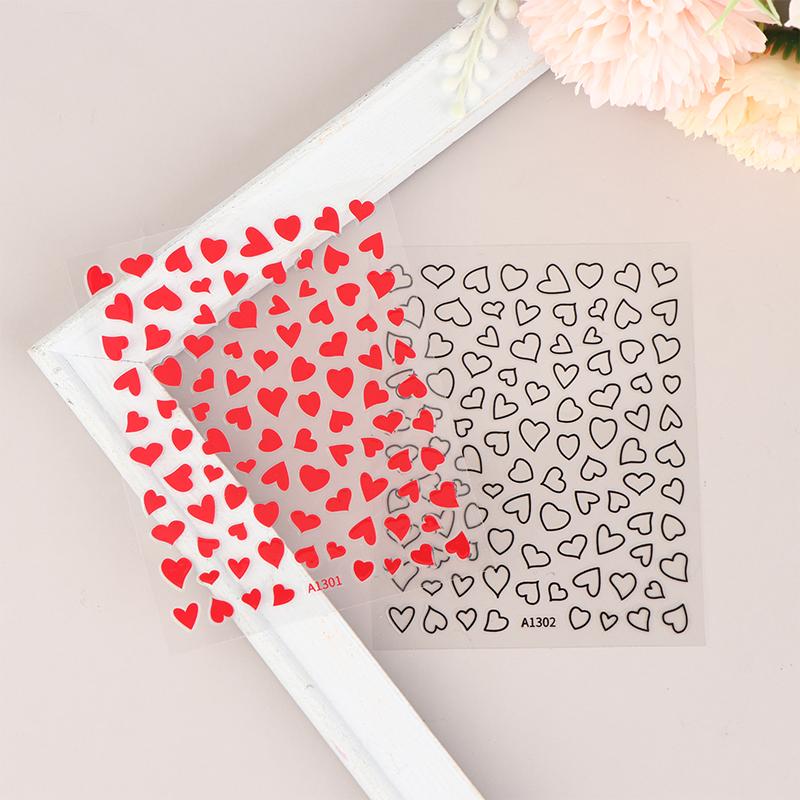 Hollow Heart Sticker For Nail Gold Pink Love For Women Slider Nail Art Decoration Holographic Manicure Accessory