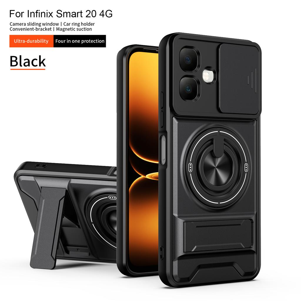 For Infinix Smart 20 Case Infinix Smart 20 4G Cover Magsafe Magnetic Fold Holder Military Armor Camera Protection Cover