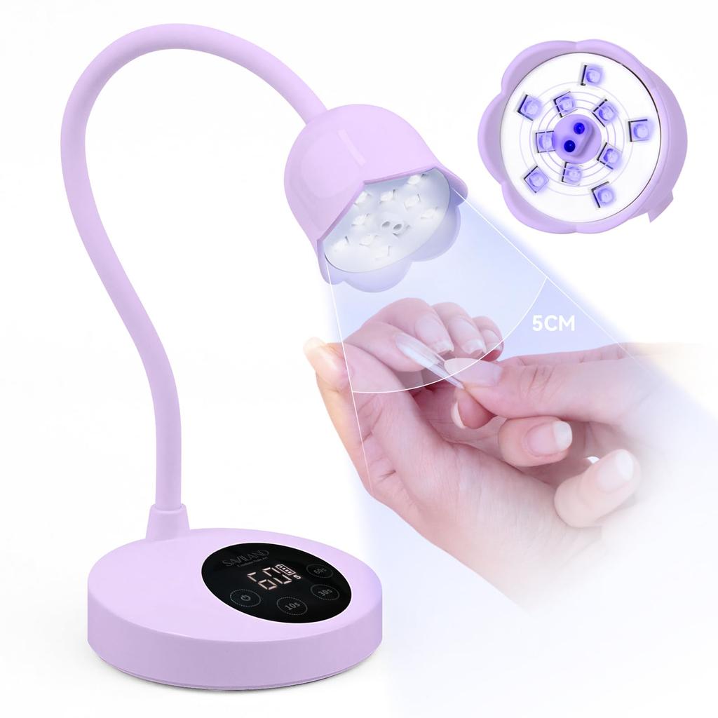 SAVILAND 30W Gel Nail Lamp IntelliSense Nail Lamp Cordless UV Light for Gel Nails Rechargeable LED Flash Curing Gooseneck UV Lamp Gel Nail Quick Dry