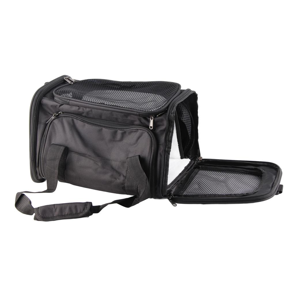 Reisetragetasche für Haustiere, faltbar, erweiterbar, atmungsaktives Netzgewebe, großer Platz, Katzentragetasche für Reisen im Freien