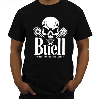 Nieuw S M L Xl Xxl 5xl Heren Ronde Hals Korte Mouwen Katoenen T-shirt grafisch Buell Amerikaanse Motorfietsen Schedel Zuiger T-shirt