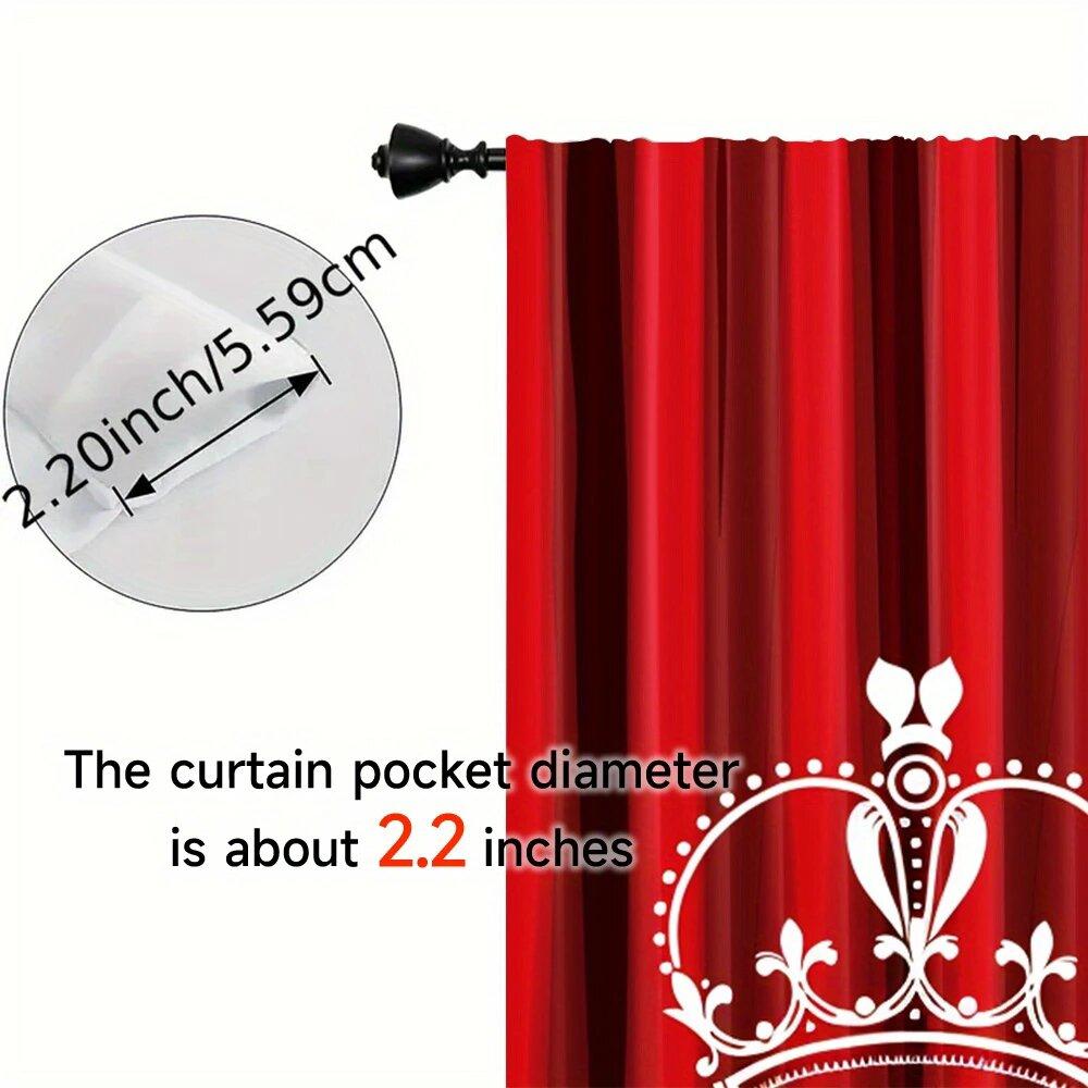 2pcs- Black and Red King and Queen Polyester Curtains, Pole Bag Curtains 42*84, Bedroom, Living Room, Home Room Decoration