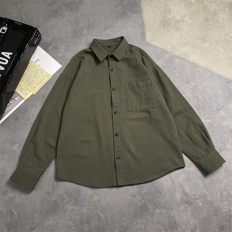 Men's White Cotton Button Down Shirt Casual Pocket Detail Oversized Streetwear Top