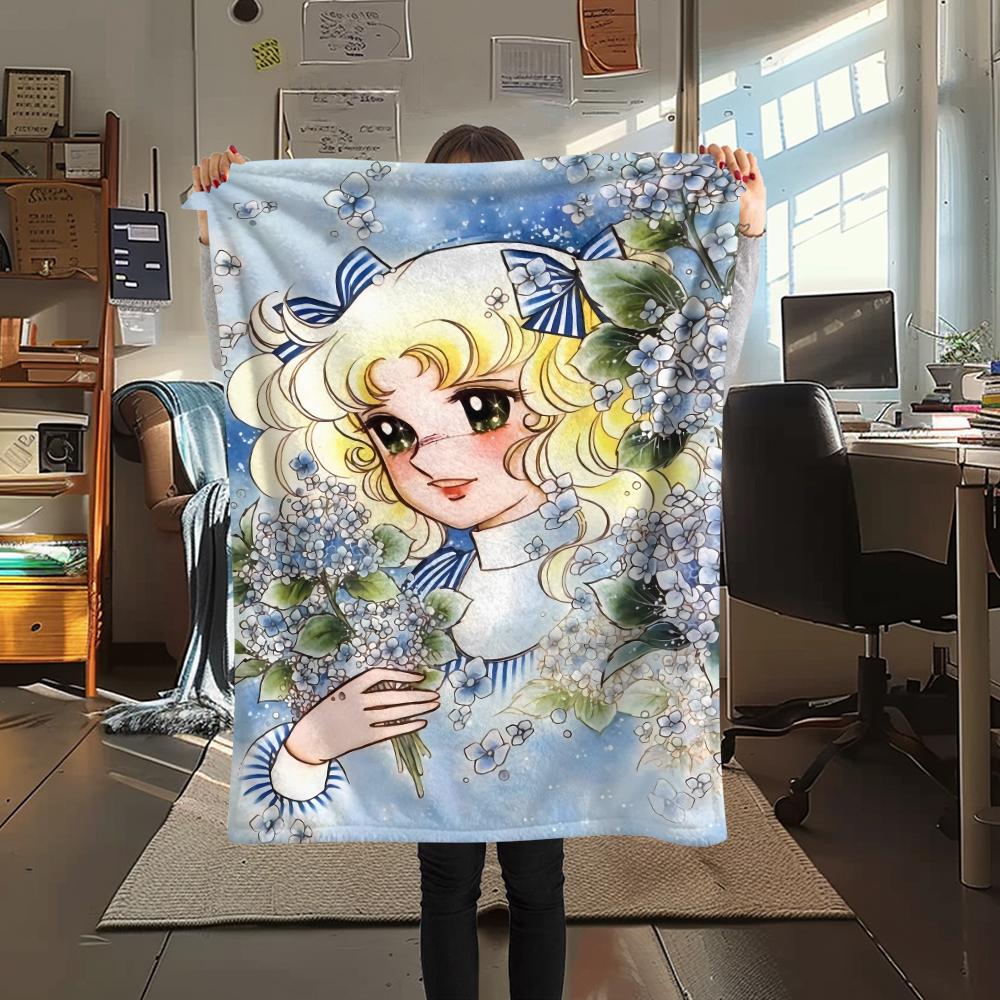 1PC Candy Candy Print Flannel Blanket, High Quality All Seasons, Home Decor, Warmth and Comfort, Perfect for Christmas Gifts