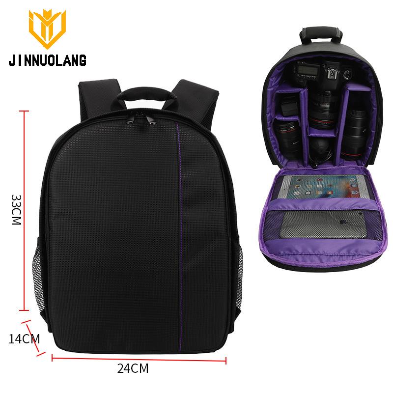 JINNUOLANG Waterproof Camera Backpack Photo Digital Bags For Canon Nikon Sony Xiaomi iPad DSLR Portable Travel Tripod Lens Bag
