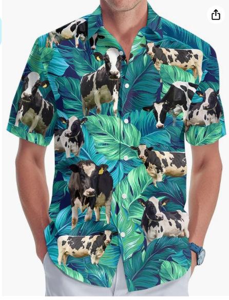 Summer Hawaiian Shirt Men's Fashion Digital Printing Short Sleeve One Hong Kong Trendy