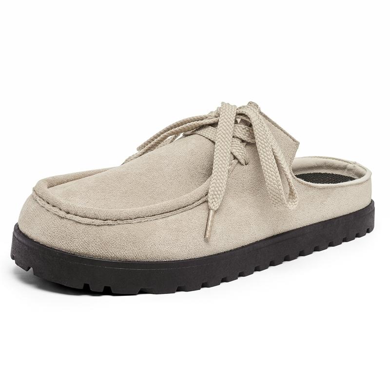 Fashion Breathable Mens Half Slipper Simple Leathe Muller Shoes Loafers Handmade Male Comfy Flats Lazy Shoes Soft Summer Casual Shoes