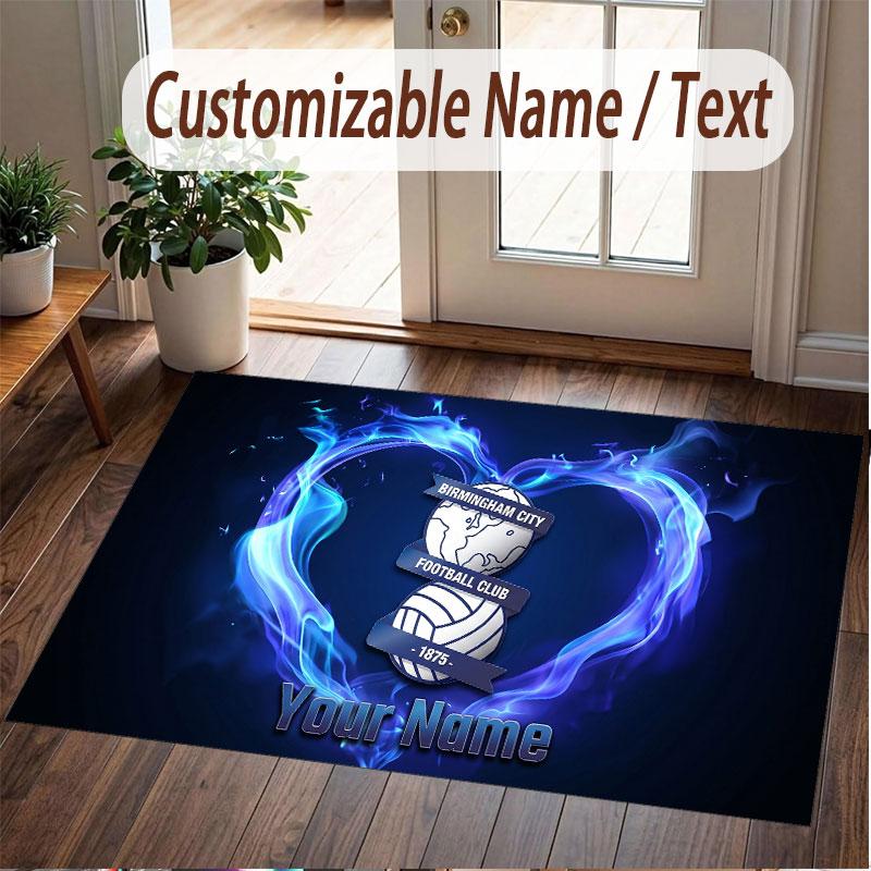 Custom Rug BIRMINGHAM CITY Pattern Print Name Text Soft Non‑Slip Floor Carpet for Home Indoor Decoration
